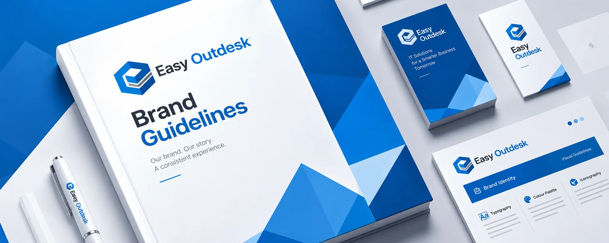 Easy Outdesk brand guidelines mockup